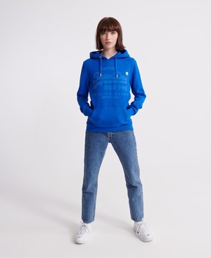 Superdry Premium Goods Tonal Infill Női Kapucnis Pulóver Kék | ZDGFR5019